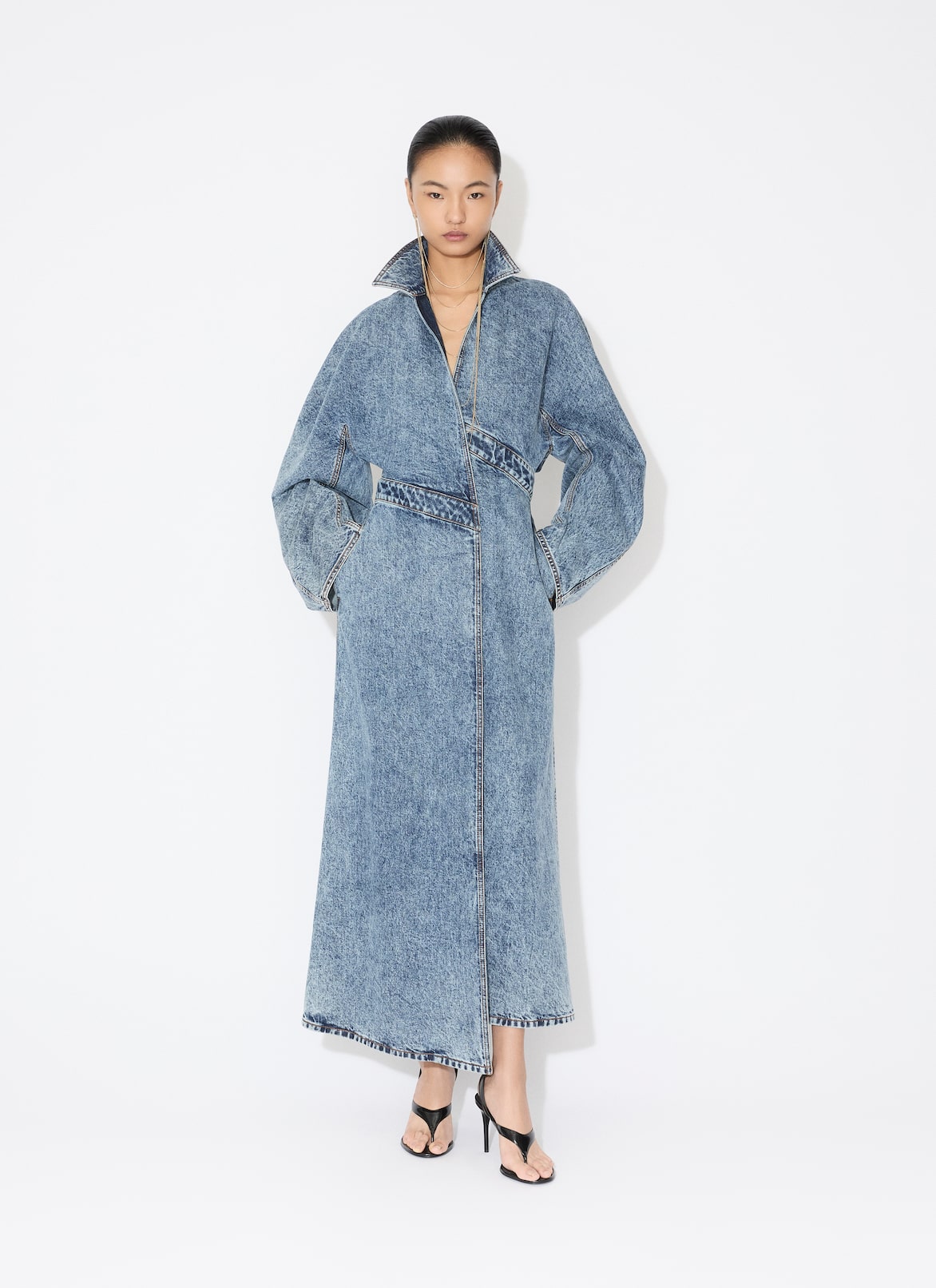 DENIM TRENCH ALAÏA BLUE DENIM TRENCH